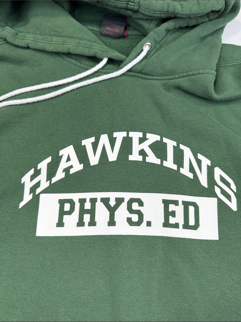 Nike x Stranger Hoodie Men's Large Green Cotton Hawkins Phys Ed Pullover Stretch - Picture 5 of 11
